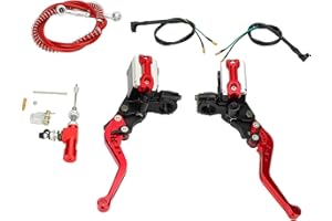 Motorcycle Hydraulic Brake Clutch Levers Kit Aluminum Alloy Brake Lever Handle Universal for 22mm Handlebar (Red)