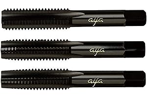 Alfa Tools HTS80034 3/8-16 Hss Black Oxide Alfa Hand Tap Set Made In USA,