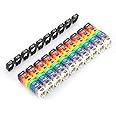 Fafeicy Wire Markers, 100 PCS KCM-6MM 6 Square, Plastic Wire Number Labels for Marking Color Coded Cables