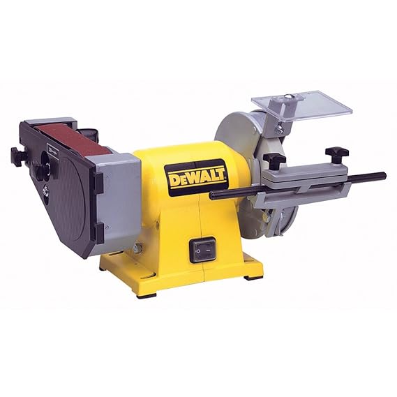 DeWalt Schleif-, Schärf-und Abziehkombination/ Kombi-Gerät (415 Watt, vibrationsarmer Induktionsmotor, Exzenter-Spannvorricht