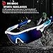 RIVBOS 801 Polarized Sports Sunglasses with 5 Interchangeable Lenses (White&Blue)