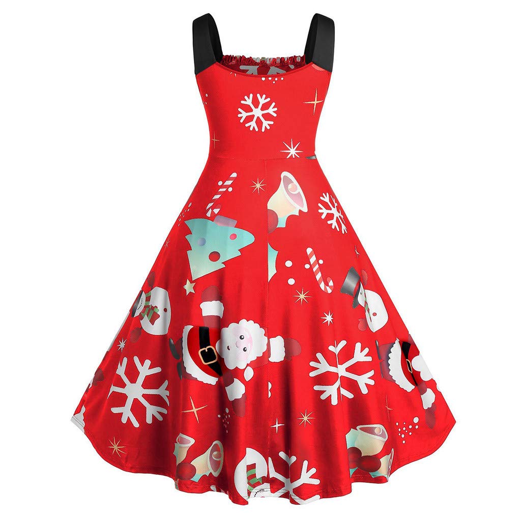 Lopily Weihnachtskleid Damen Grosse Grossen 2in1 Spaghettitrager Abendkleider Vintage 60er Cocktailkleider Mit Weihnachtsmotive Armellos Swing Plisseekleid Ausgestellte Weihnachtskleider Bekleidung Kleider Suenaacampo Com