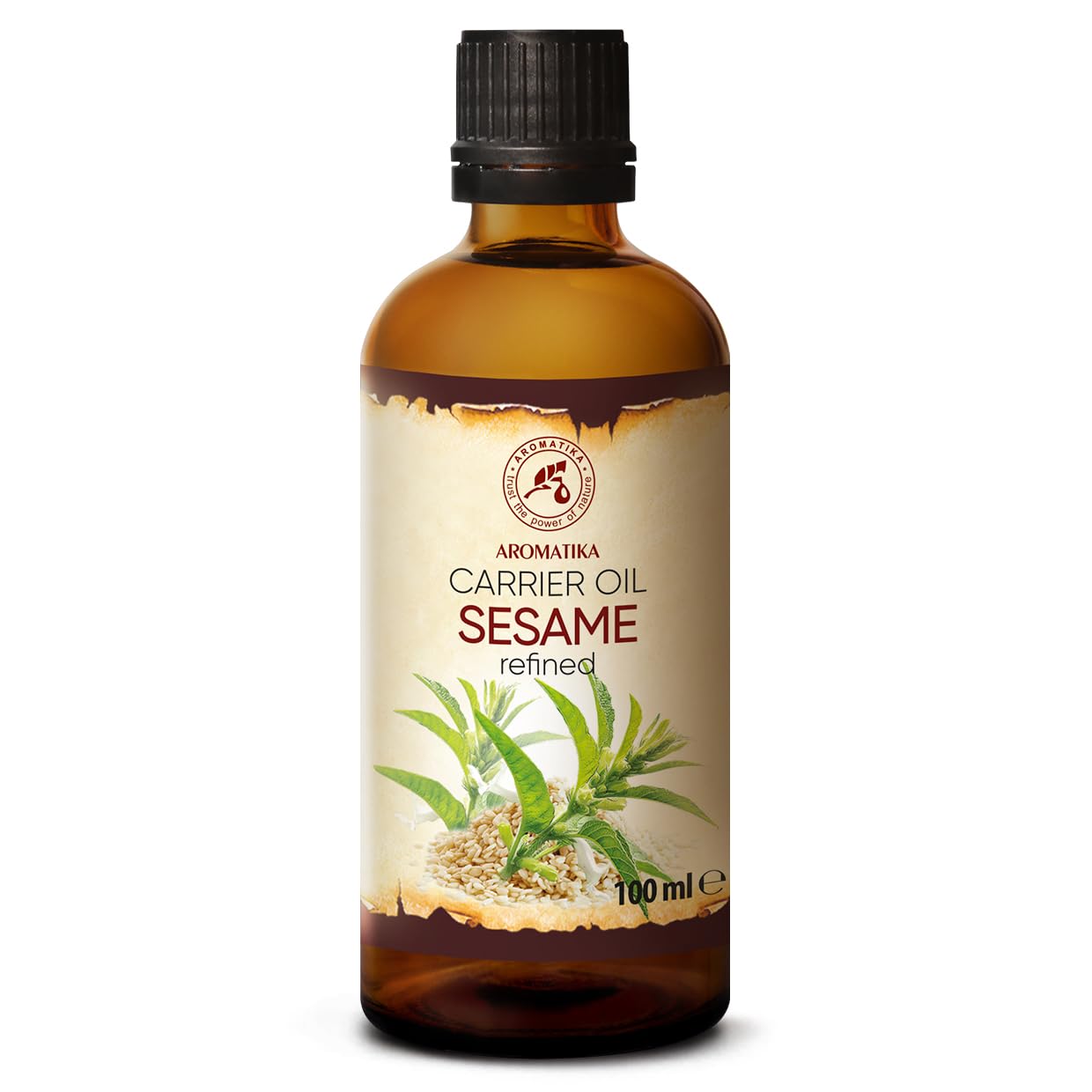 Sesame Oil 100ml - Sesamum Indicum Seed Oil - Mexico - 100% Pure & Natural - Cold Pressed - Unrefined - Best Benefits for Skin Care - Hair - Body - Used for Massage - Relaxing