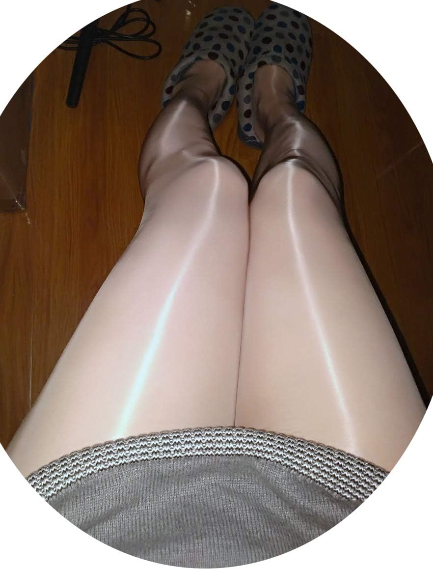 Tomtop201309 Women's Plus Size Sheer Tights Stockings Oil Shiny Stockings Pantyhose Sexy Silk Pantyhose (Beige)