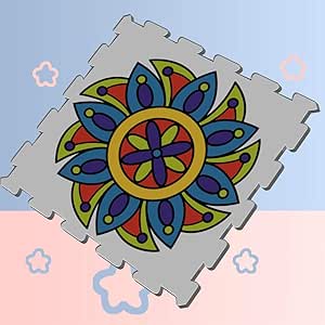 Estera de rompecabezas de espuma de color complejo retro Patrón de