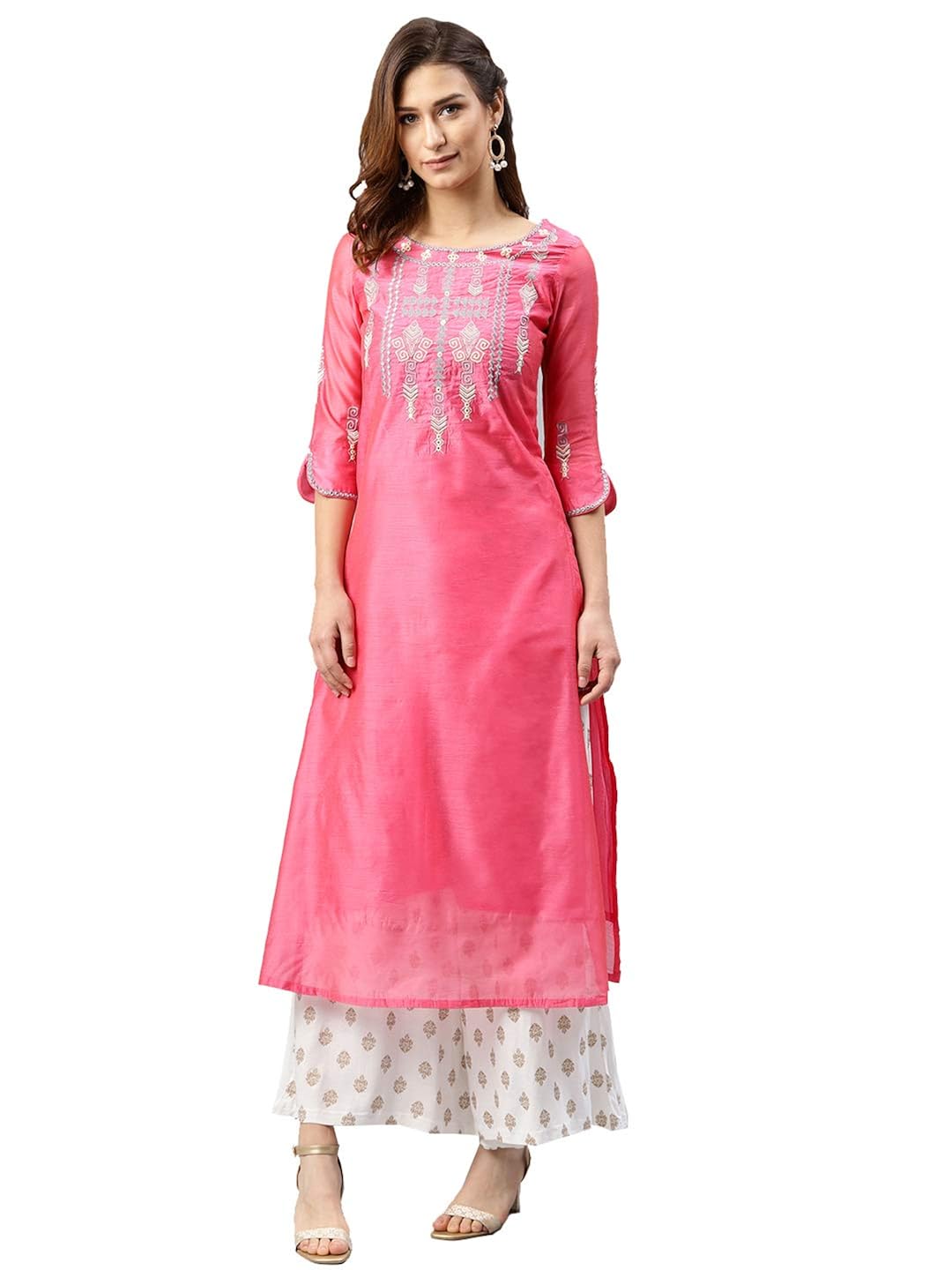 Buy Alena Chanderi Women Ethnic Kurta 