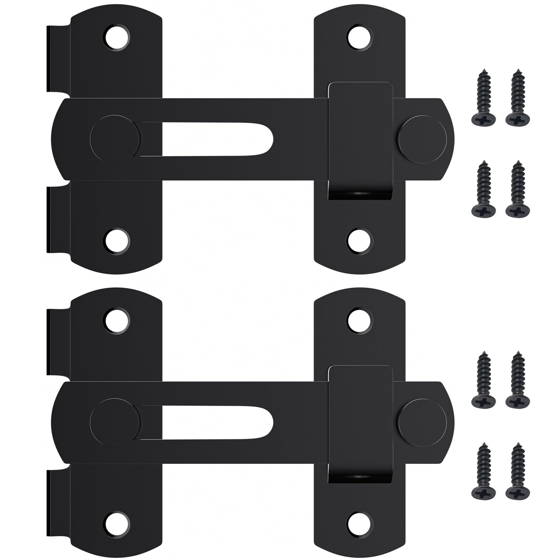 2 PCS Stainless Steel Black Door Lock,Safety Door Latch,Flip Latch for Door and Window