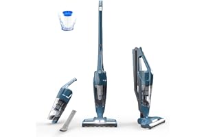 Vacmaster Portable 10.8V 2-in-1 Cordless Stick Lightweight Vacuum Cleaner with 2-Speed Power Control and LED Headlight for Hardwood Floor, Carpet & Pet Hair, Blue