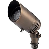 Kichler 12V MR-16 Adjustable Cowl Brass Accent Light in Centennial Brass, Directional Landscape Light Fixture, 15485CBR, (2.5