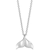 Boma Jewelry Sterling Silver Whale Tail Animal Pendant Necklace, 18 Inches