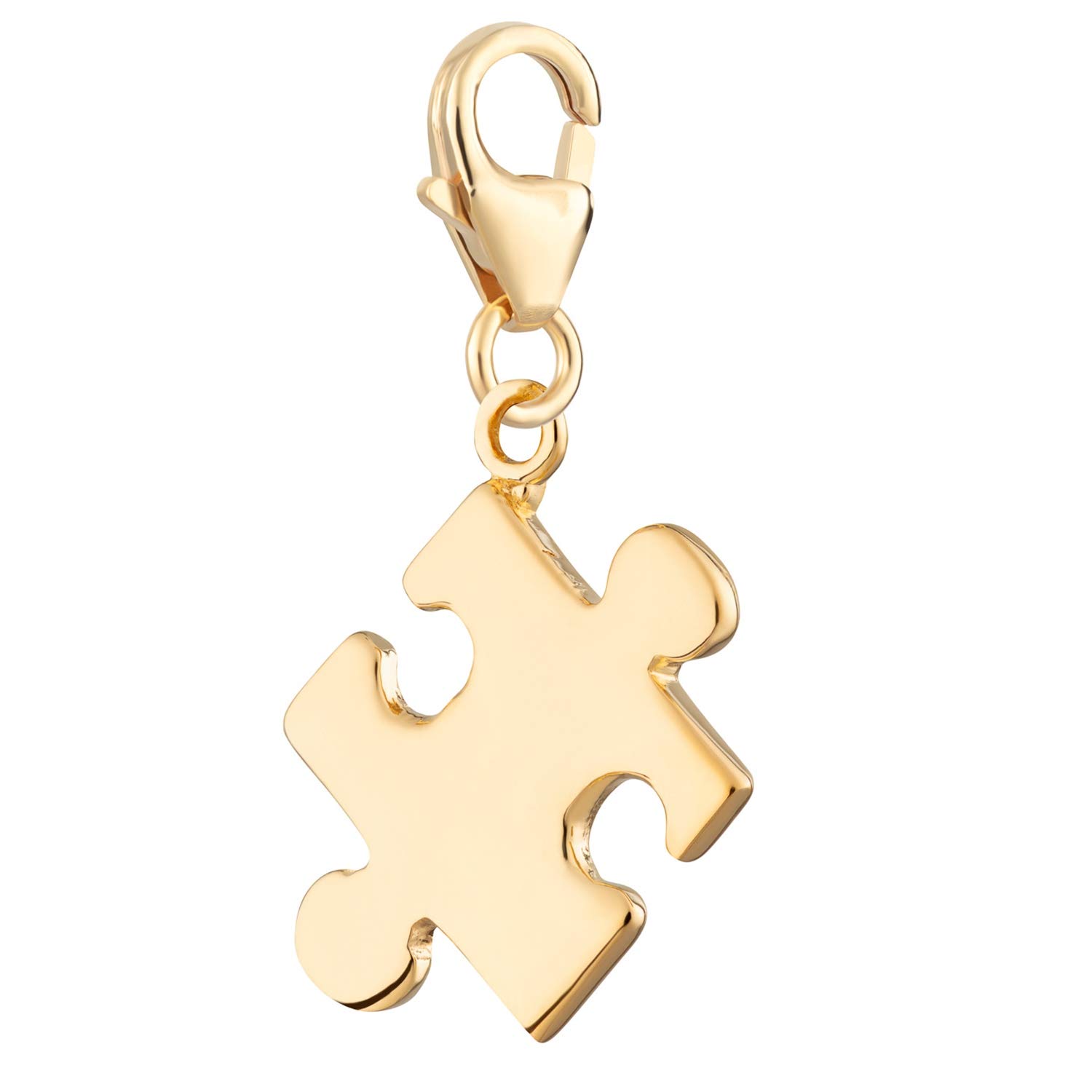 Lily Charmed - 925 Sterling Silver Jigsaw Charm or 18ct Gold Plated Clip On Charm for Bracelet or Necklace
