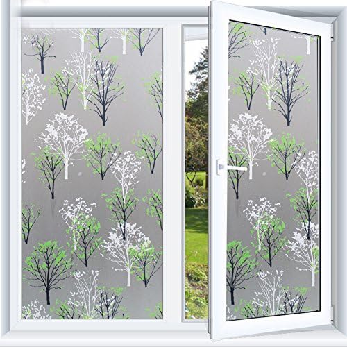 Frosted glass films thermal insulation sun protection no glue static electricity window sticker fresh opaque light bathroom-A 90x200cm(35x79inch)