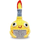 EQIUAG Mini Funny Handmade Crochet Bomb, Positive Emotional Support F Bomb Gifts for Women Men Coworker, Birthday Christmas Thanksgiving Basket Gift for Home Decorations