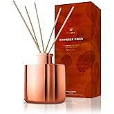 Thymes Petite Oil Reed Diffuser Set – Includes Reed Diffuser Sticks, Fragrance Oil, & Glass Bottle – Luxury Home Decor – Fall Decor – Fall Scents – Rose Gold (Simmered Cider, 4 fl oz)