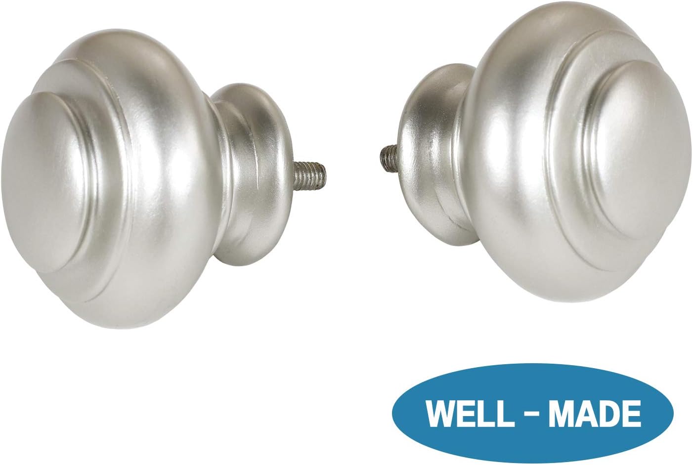 H.VERSAILTEX Elegant Window Treatment Telescoping Double Curtain Rod Set with Classic Cap, 3/4-Inch Diameter, Adjusts from 28 to 48 Inches, Nickel: Home & Kitchen