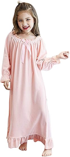 Amazon ビメイゴー Bmeigo ルームワンピース 親子 お揃い ワンピースパジャマ 女の子 レディーズ フランネル ふわふわ 寝巻き お姫様 ネグリジェ フリル リボン 寝間着 春秋冬 部屋着 ナイトウェア 暖かい かわいい パジャマ 通販