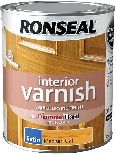 Ronseal Interior Varnish Medium Oak Satin 750ml Wood Protection