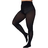CozyWow Plus Size Tights for Women 80D Soft Solid Color Semi Opaque Pantyhose High Waist 1X 2X 3X 4X