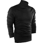 Soft Stretch Cotton Blend Turtleneck Men Slim Fit UPF 50+ Pullover Sweater | Mens Turtleneck, Long Sleeves, Soft Feel, Breathable, Lightweight &amp; Comfortable