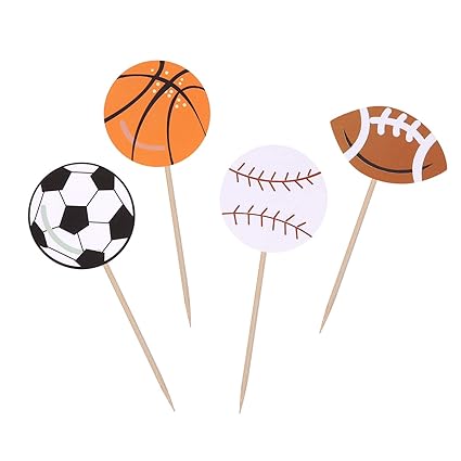 Home Furniture Diy 12x Football Birthday Party Pick Cupcake