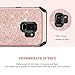 Galaxy S9 Case, BENTOBEN 2 in 1 Luxury Glitter Bling Hybrid Slim Hard PC Cover Laminated with Sparkly Shiny Faux Leather Chrome Shockproof Protective Phone Cases for Samsung Galaxy S9 Rose Gold