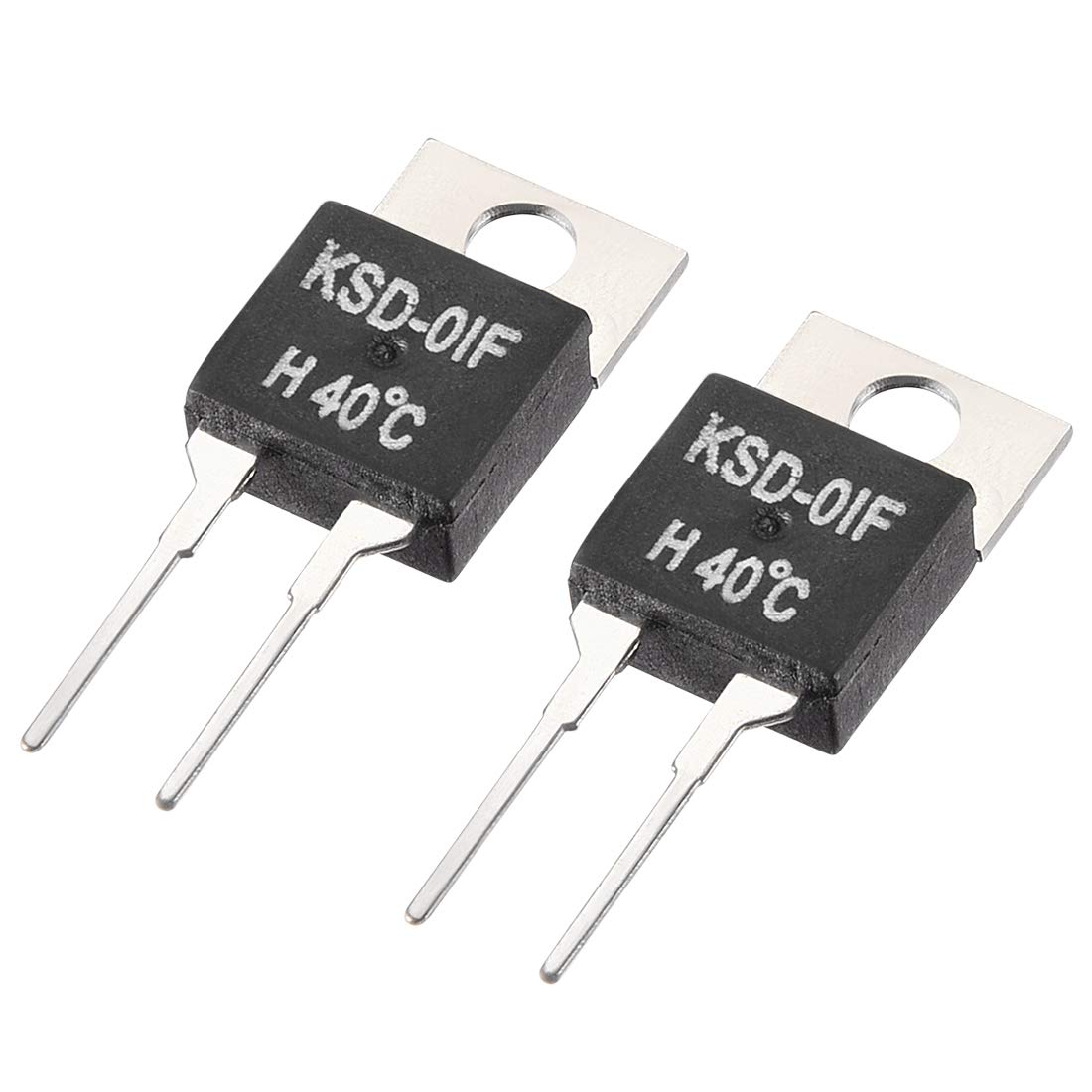 sourcing map Normally Open Temperature Switch, KSD-01F Thermal Switch Thermostat Temperature Controller 40℃ N.O 2pcs