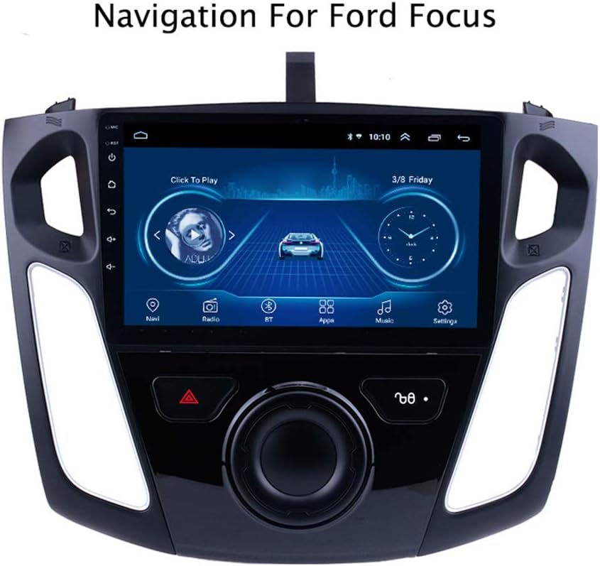 Foof Double Din Android Car Navigation Stereo with 9 inches Touch Screen for Ford Focus 2012-2017 Car Entertainment Multimedia Radio,WiFi/BT Tethering Internet,Support 64G SD &More