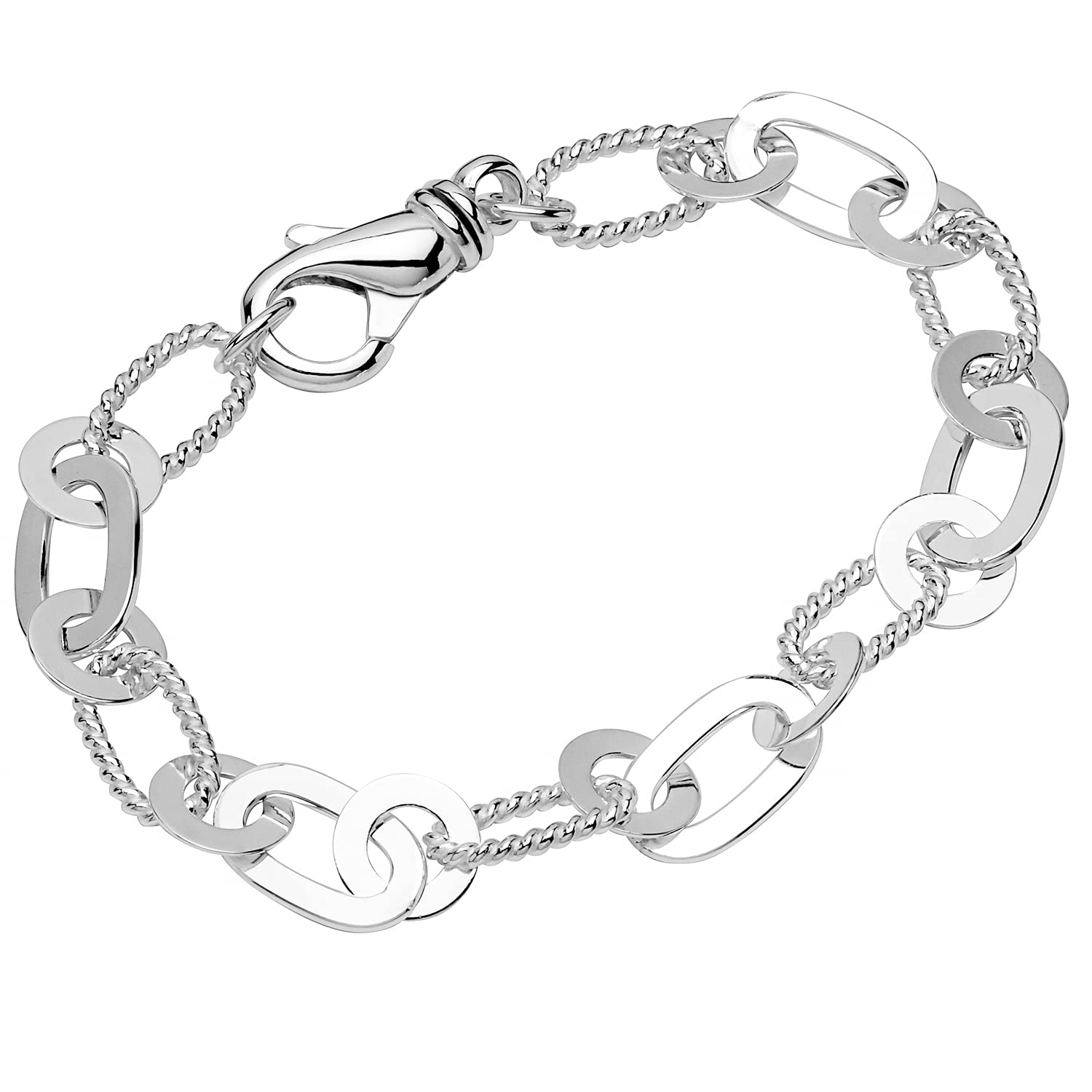 NKlaus bracelet 925 Sterling Silver 22cm Luna chain ladies links anchor bracelet chain new 12777