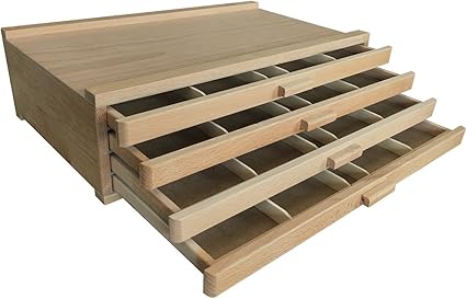 Amazon Com 4 Drawer Artist Wood Box Art Pastel Pen Paint Brush