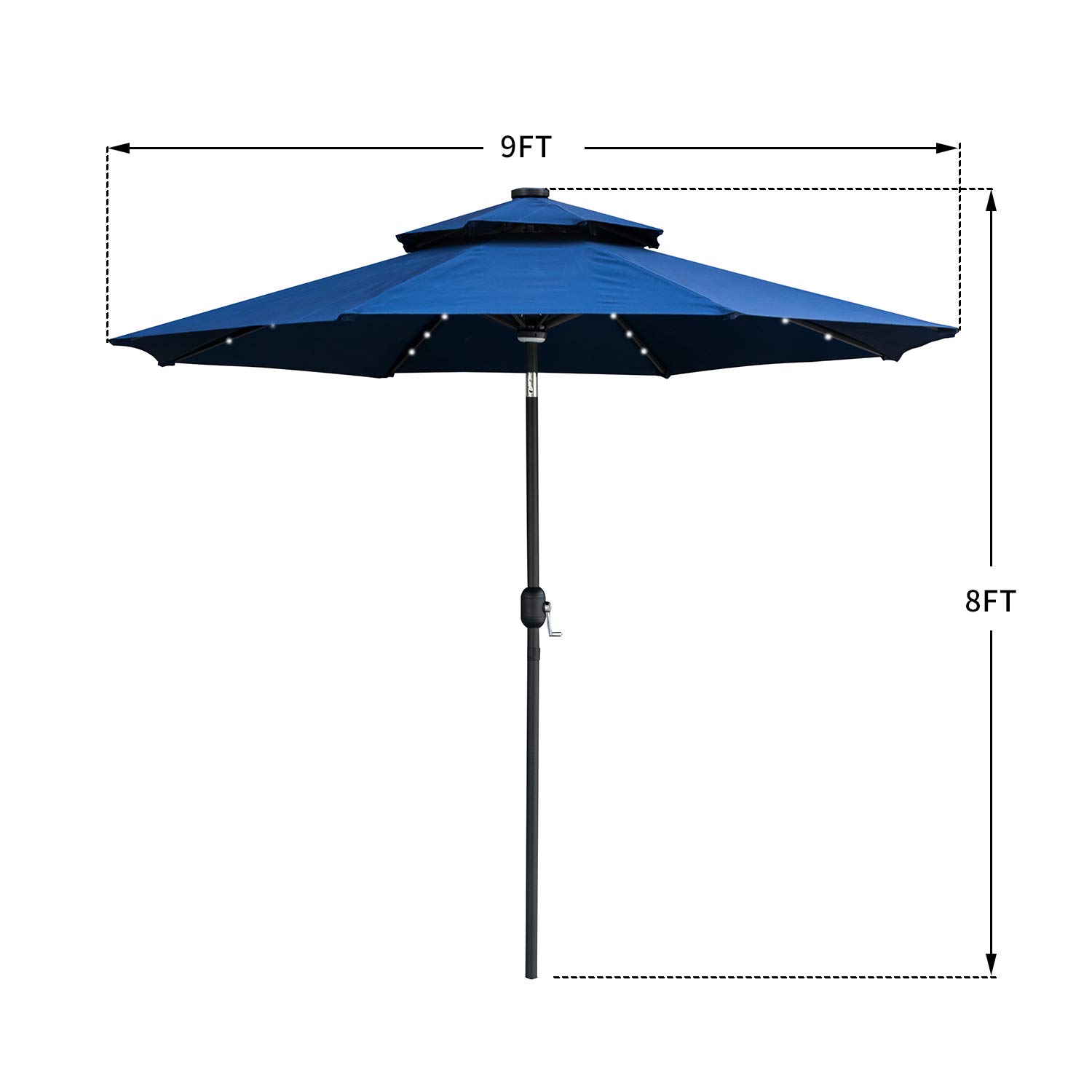 Deck Pool Indoor Outdoor Use Wonlink 10ft Solar Patio Umbrella With 40 Led Lights Backyard Table Umbrella W Tilt Adjustment 8 Sturdy Ribs Perfect For Garden Patio Lawn Garden Patio Furniture Accessories