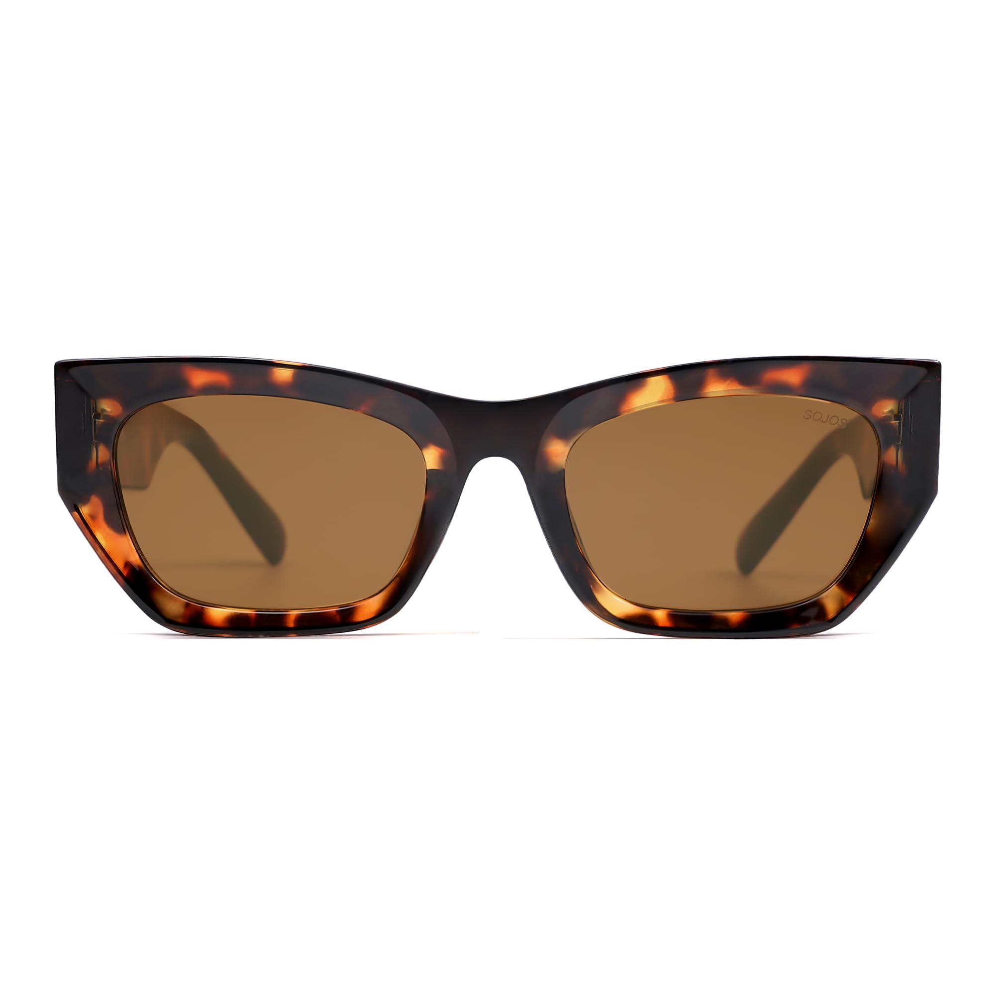 Photo 1 of SOJOS Trendy Rectangle Cateye Sunglasses Womens Mens UV400 Fashion Chic Chunky Shades SJ2296, Tortoise/Brown