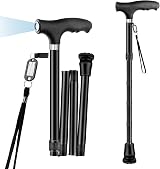 OOCOME Folding Walking Stick with Light 77-90cm Adjustable Non-Slip Base view 1