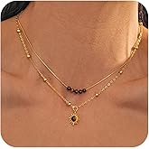 ANDKISS Gold Layered Necklace for Women-Dainty Pendant Charm Necklaces Gold Choker Jewelry Gifts Outfit Women