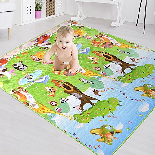 【Ideal Gift for Baby】Baby Child Crawling mat 2 Side Kids Playing Gym
