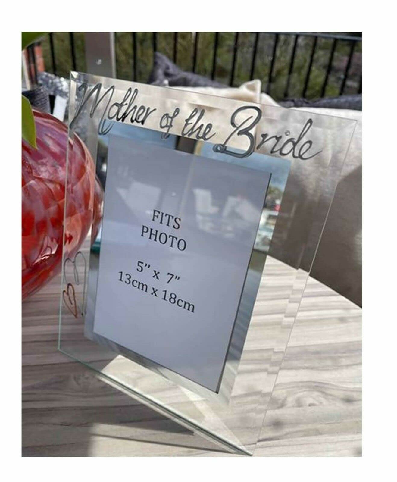 Mother of the Bride Photo Frame Portrait (Silver) with Crystals