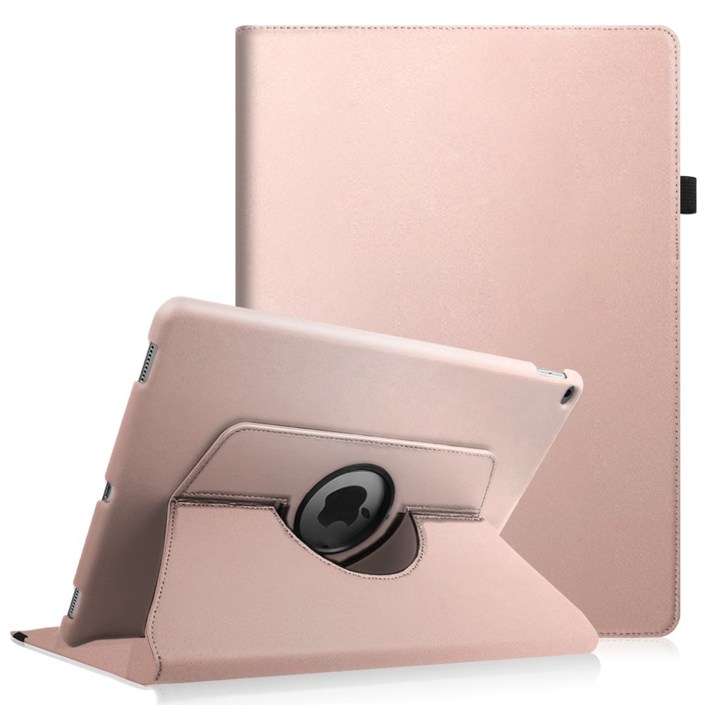 Fintie Case for iPad Pro 12.9 (1st Gen 2015) - 360 Degree Rotating Stand Case with Smart Protective Cover Auto Sleep/Wake Feature for 12.9-inch iPad Pro (2015 Version), Rose Gold