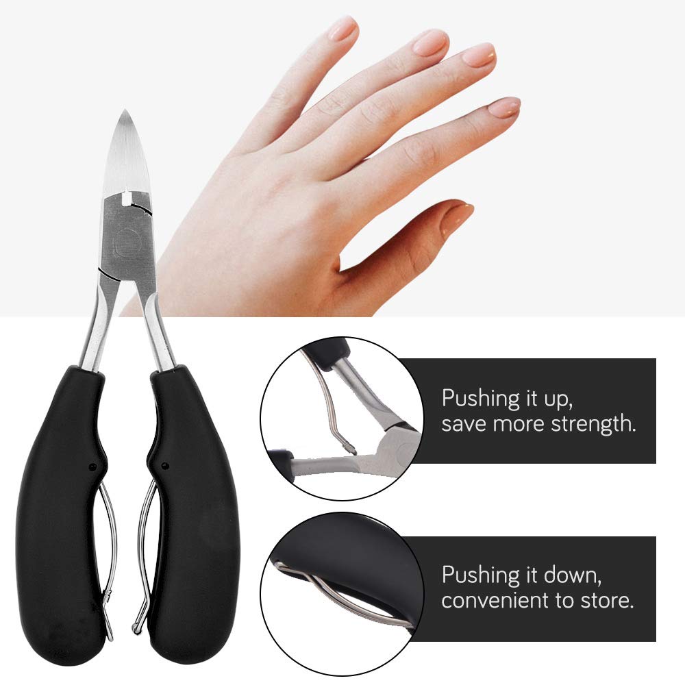 HYCKee Precision Nail Clippers Pedicure Tools Toenail Clippers for Thick Nails or Ingrown Toenails Black Box