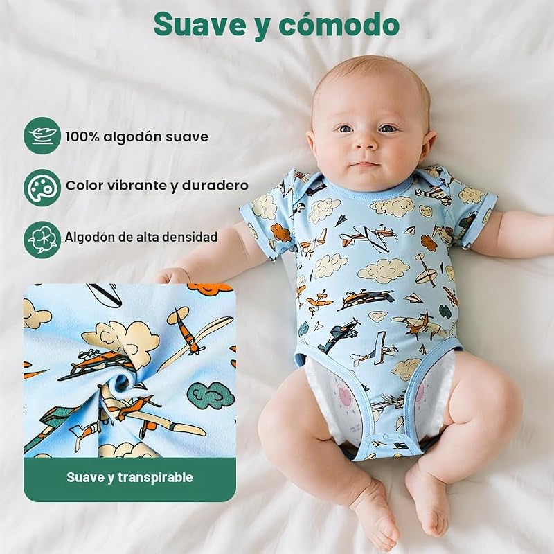Fato de bebé, fato de manga curta em 100% algodão para rapazes e raparigas, fato de recém-nascido, roupa de bebé 0-24 meses, presentes para bebés