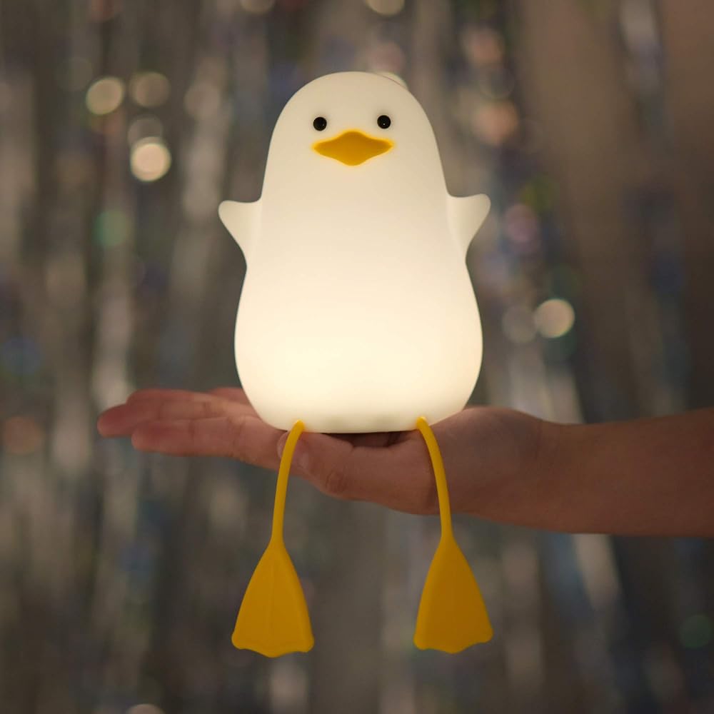 YuanDian Cute Duck Night Light BPA Free Silicone Tap Control 1200mAh Battery