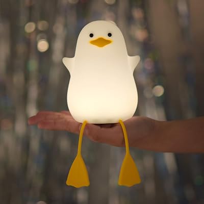 YuanDian Cute Duck Night Light BPA Free Silicone Tap Control 1200mAh Battery
