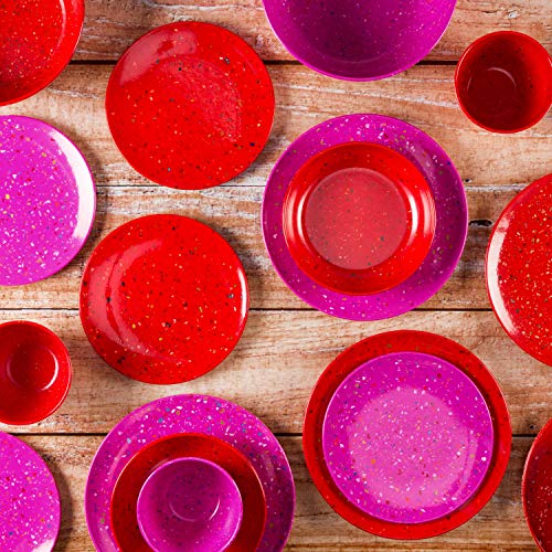 Zak Designs Confetti 35 ounce Pasta Bowl, Red, 6piece set Pricepulse