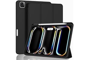 ZryXal 2024 iPad Pro 11 Inch Case M4 (5th Generation) with Pencil Holder, Smart iPad Case [Support Pencil Pro and Pencil (USB-C)], Support Touch ID and Auto Wake/Sleep (Black)