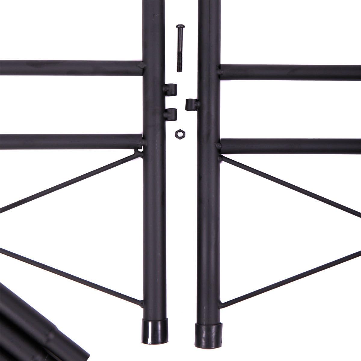 JAXPETY 4 Panel Room Divider Folding Privacy Screens Home Office Fabric Metal Frame, Black -