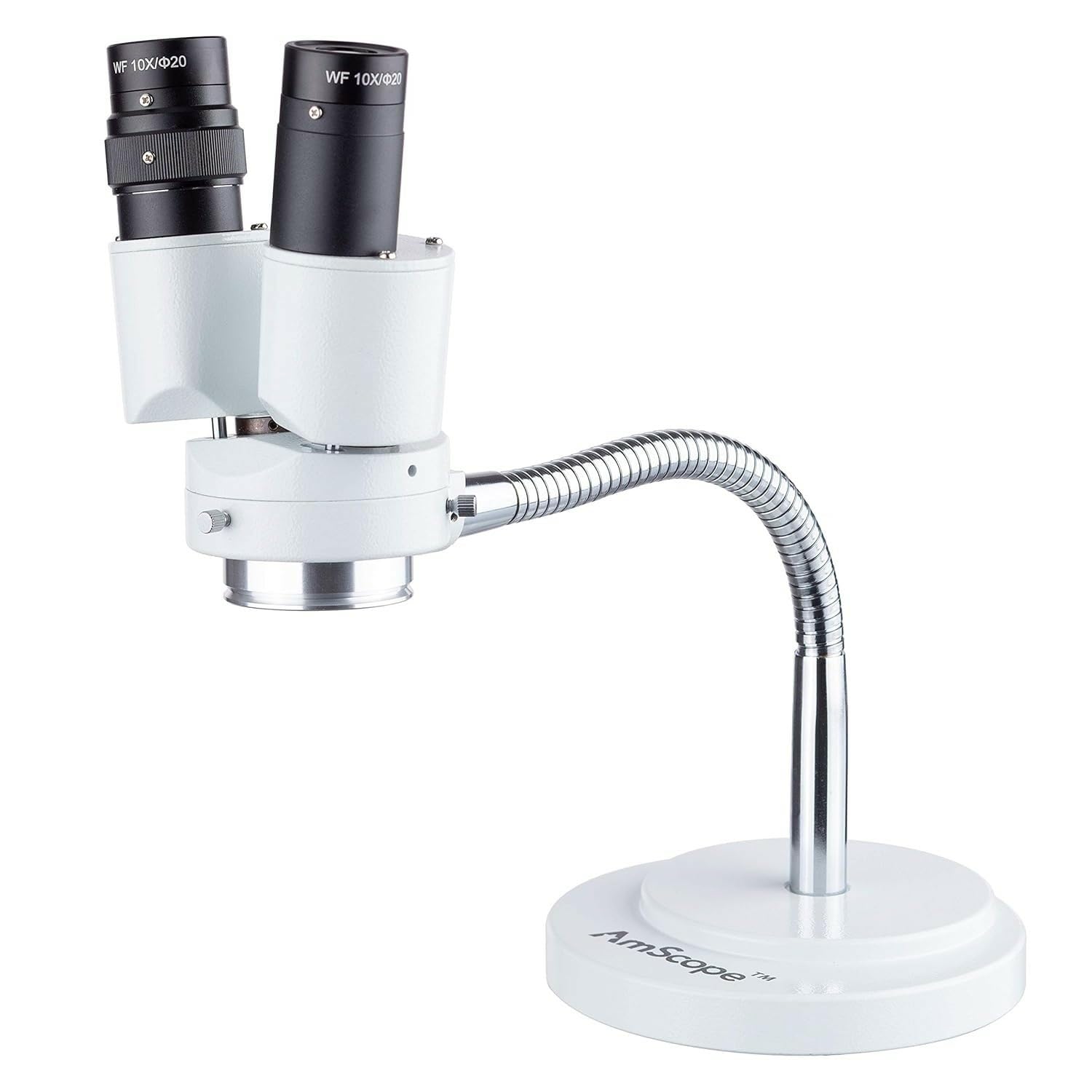 AmScope - Microscopio estéreo binocular de aumento de 8X con giro de 360 ​​- Dental, laboratorio, reparación electrónica, soldadura, taller iluminador de cuello de cisne - SE508