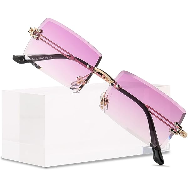 Amazon.com: Canoazo Rimless Rectangle Sunglasses Women Men  display picture 3