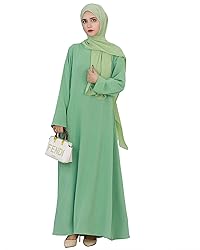 Zofocy Solid Color Women Abaya Modest Muslim Prayer