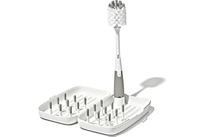 OXO Tot Travel Size Drying Rack with Bottle Brush- Gray