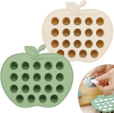 PandaEar 2 Pack Silicone Baby Freezer Tray Cube Trays Weaning Storage