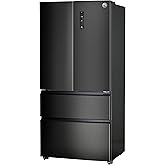 BLACK+DECKER 16 Cu. Ft. French Door Refrigerator with Built-in Ice Maker, Full Size Refrigerator with Bottom Mount Freezer Drawer, Frost Free, ENERGY STAR certified, BRF1600GIMB, Black on Fridge.com