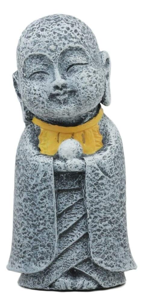 Ky & Co YK Ojizo Sama Jizo with Yellow Bib Statue Wellness and Healing Ksitigarbha Figurine